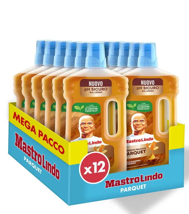 Mastro Lindo Detersivo pavimenti legno 12x930ml arancia