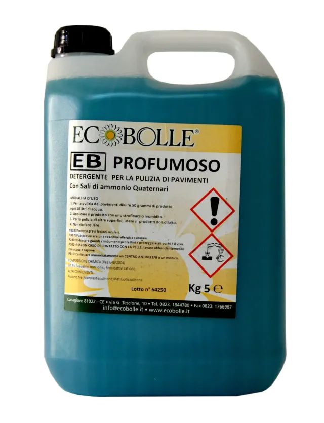 Ecobolle lavapavimenti profumoso concentrato 5kg bassa schiuma