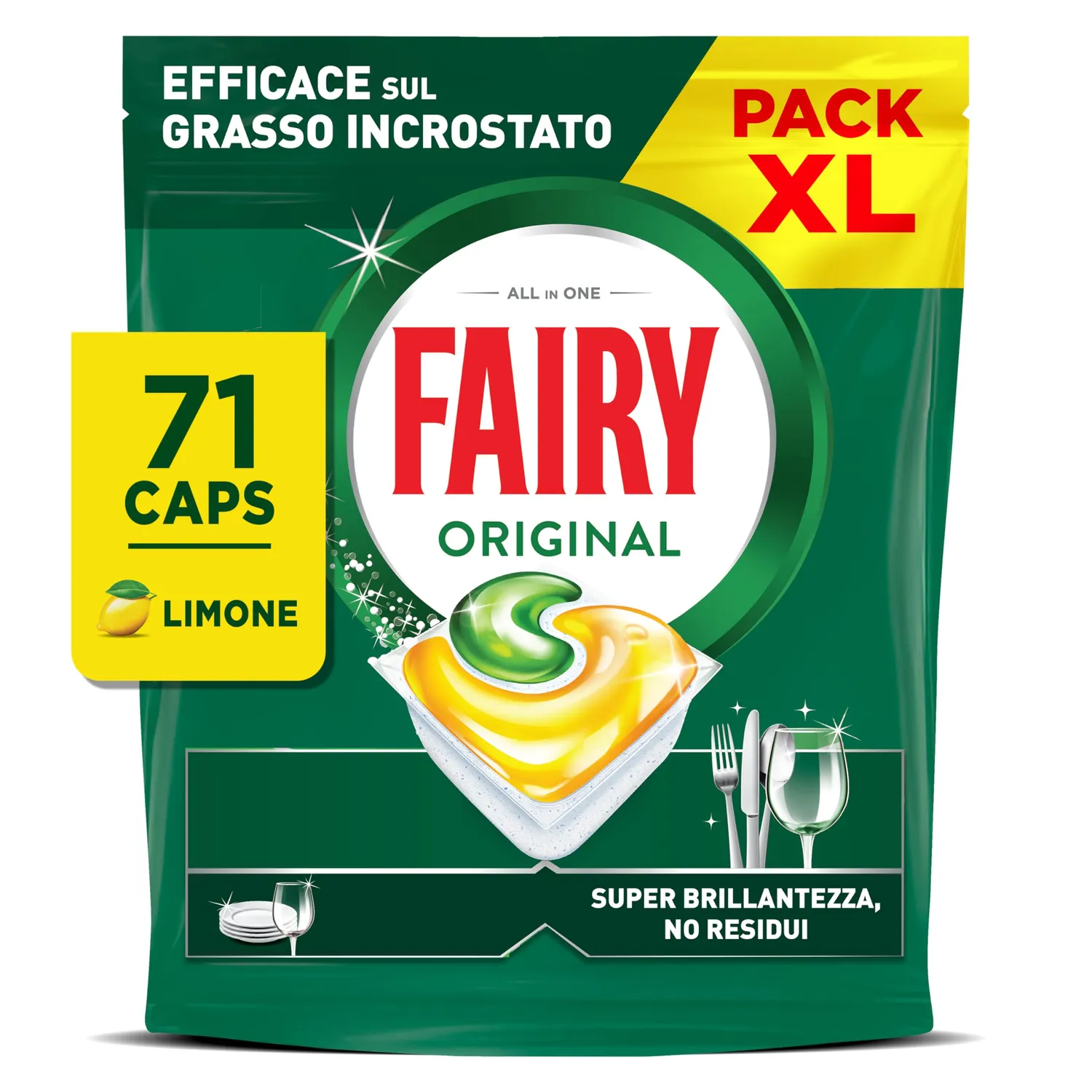 Fairy Original Pastiglie Lavastoviglie 100 Caps Limone Sgrassante