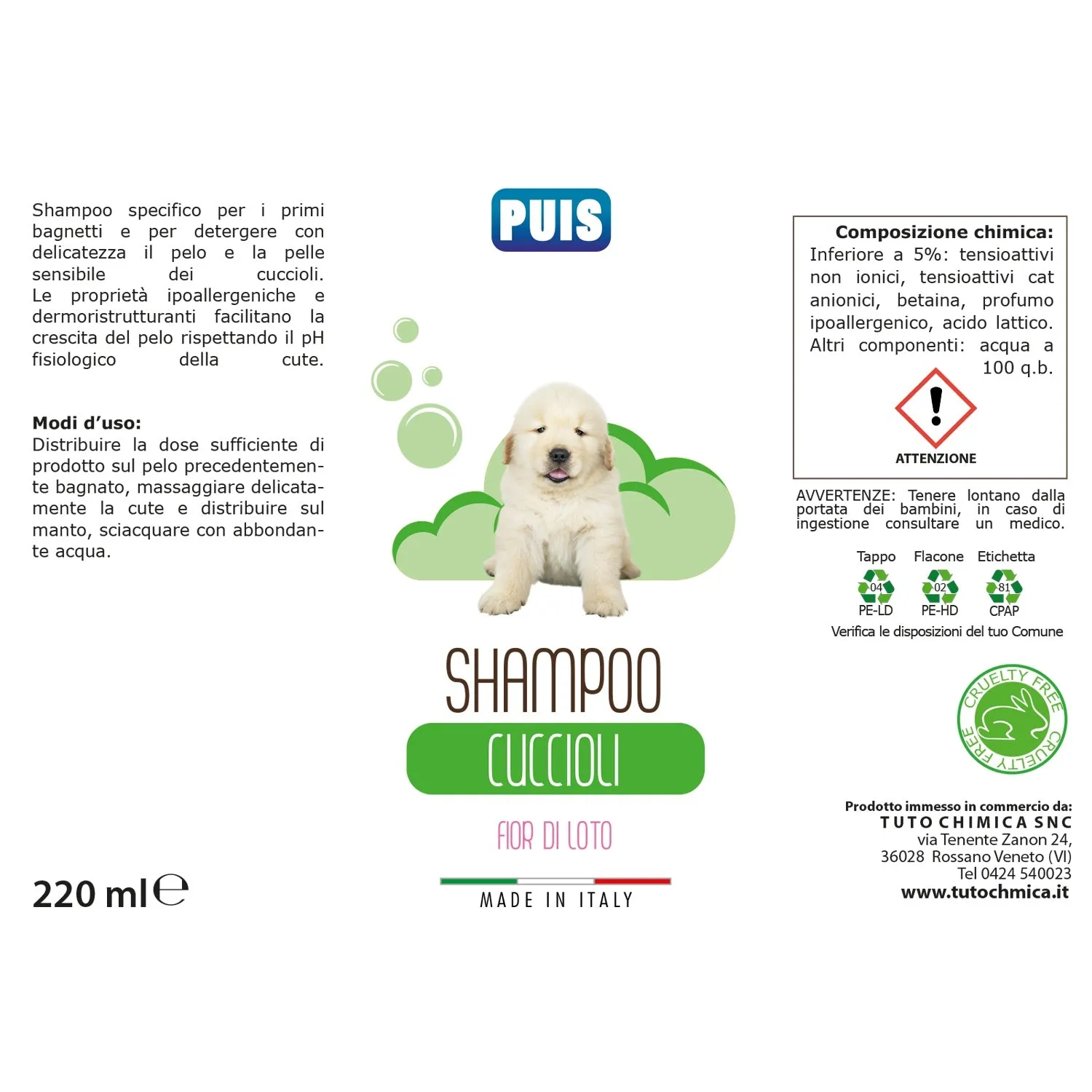 Puis Fior di Loto shampoo cuccioli cane 220ml delicato