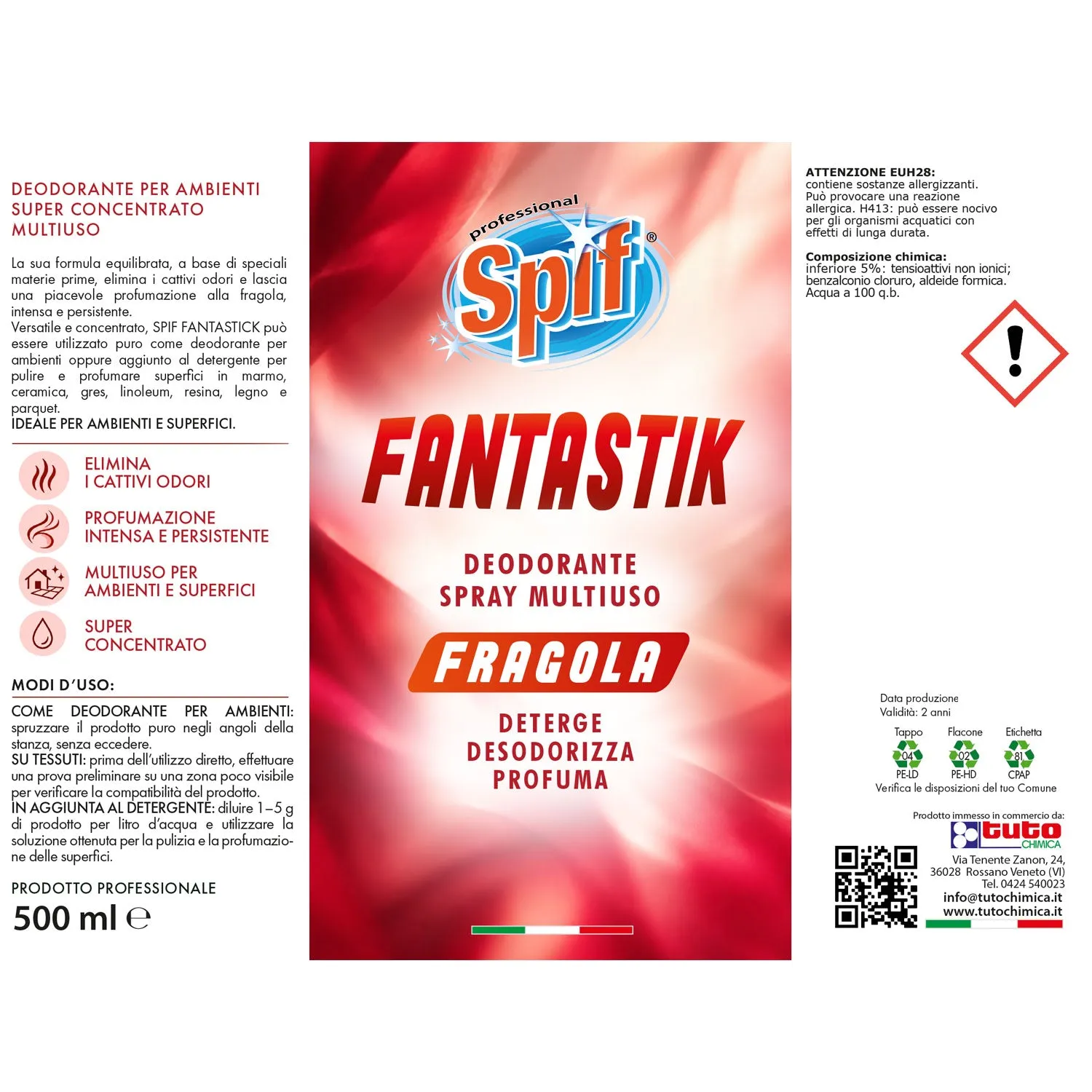 Tuto Chimica Spif Fantastick deodorante spray 500 ml fragola