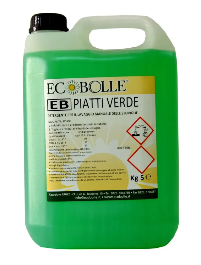 Ecobolle Verde Professionale detersivo piatti 5 kg limone concentrato