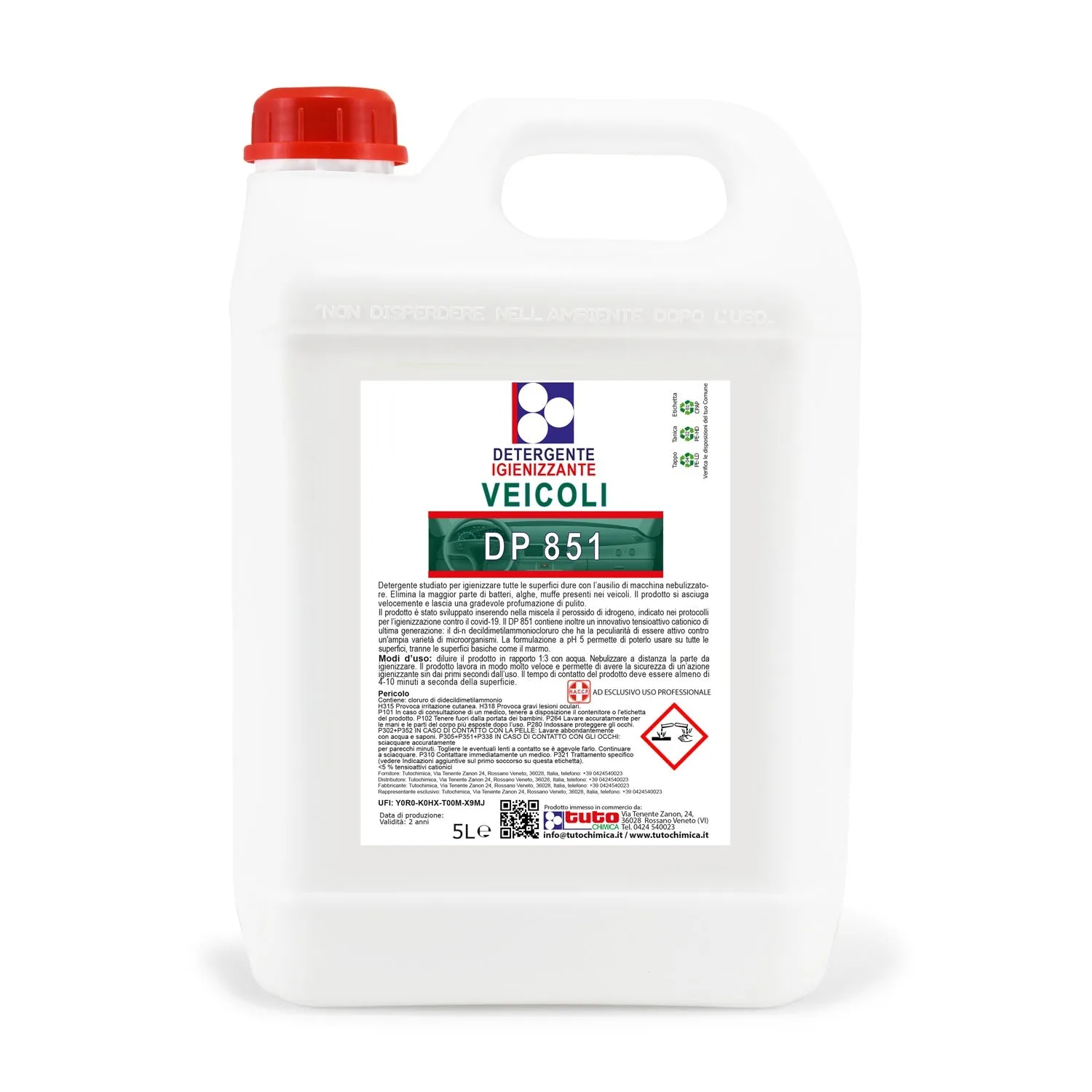 Tuto Chimica DP 851 igienizzante interni veicoli 1L perossido
