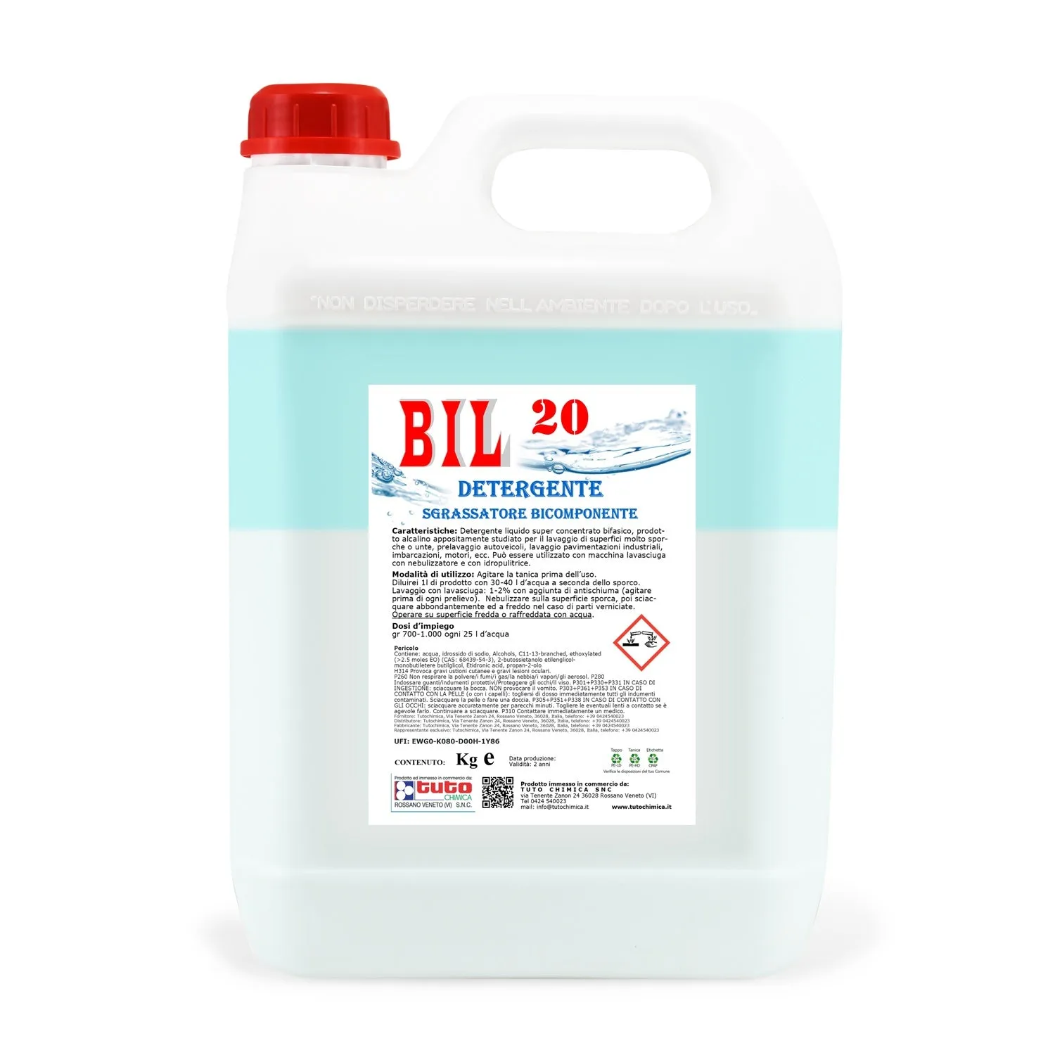 Tuto Chimica Bil 20 sgrassatore bicomponente 1 Kg alta concentrazione