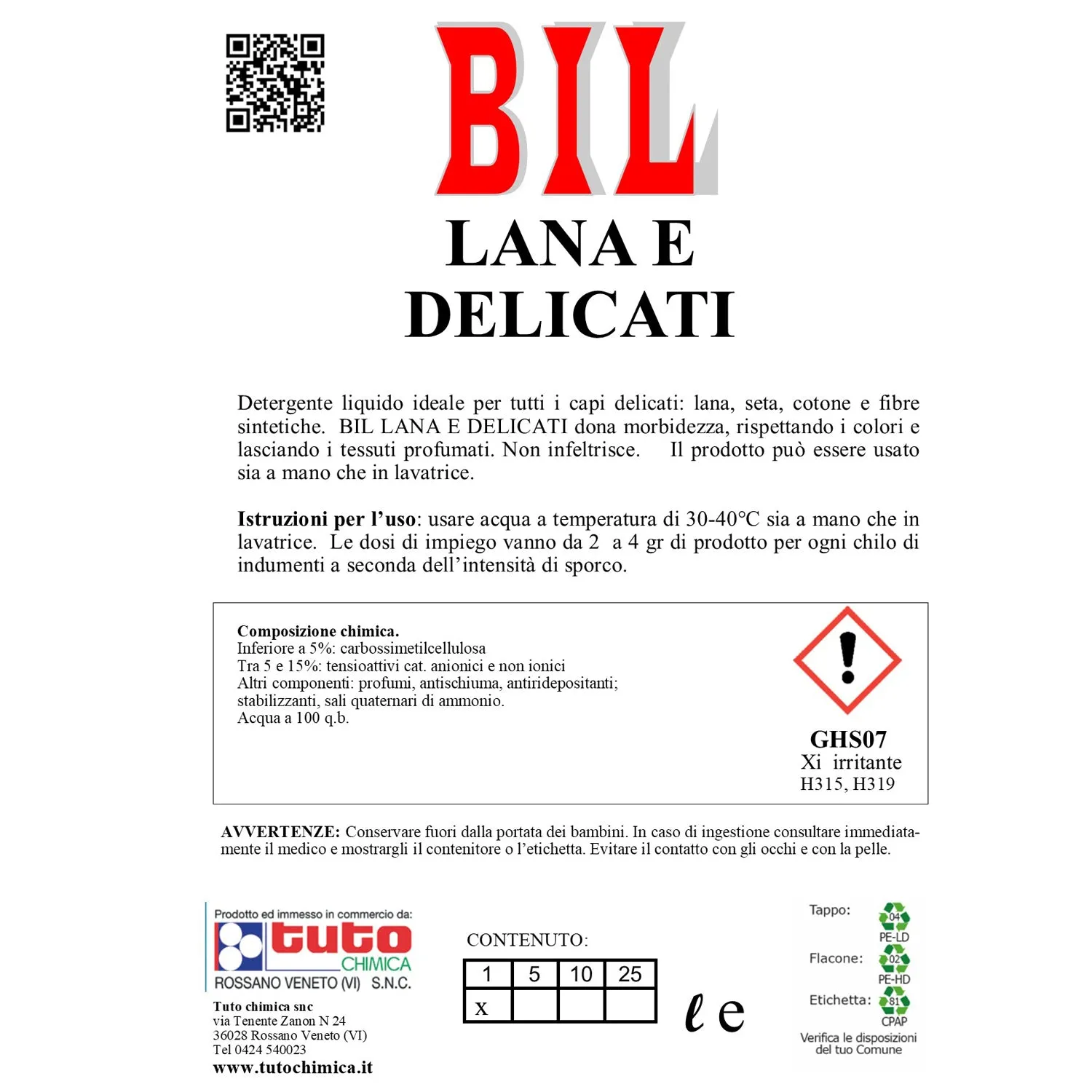 Tuto Chimica Bil lana e delicati detersivo bucato 5 L