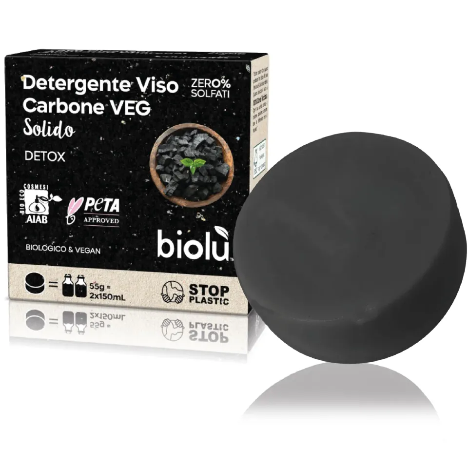 Biolù Carbone Detergente Viso Solido 55 g Bio