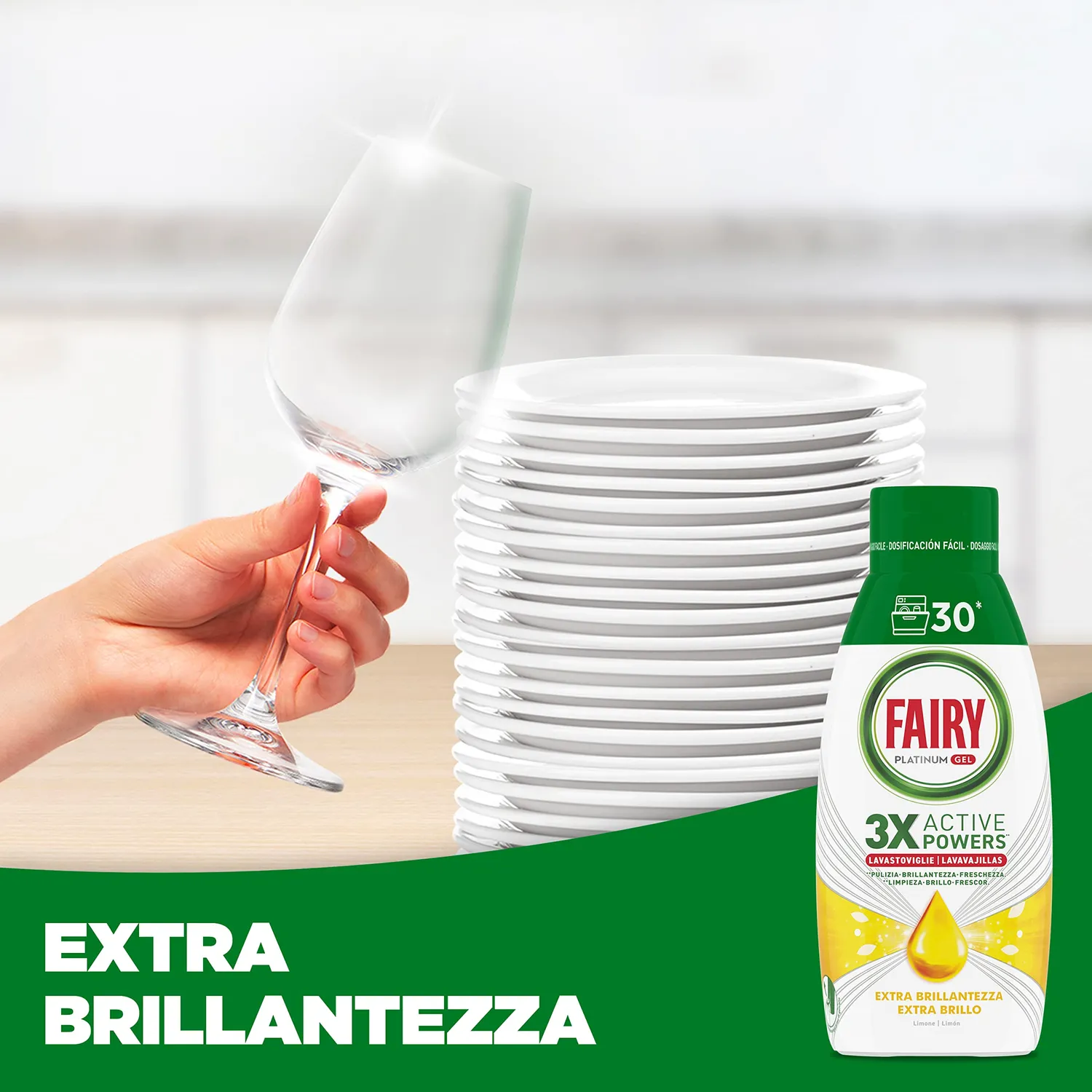 Fairy Platinum Gel Lavastoviglie 60 Lavaggi Limone Brillantezza