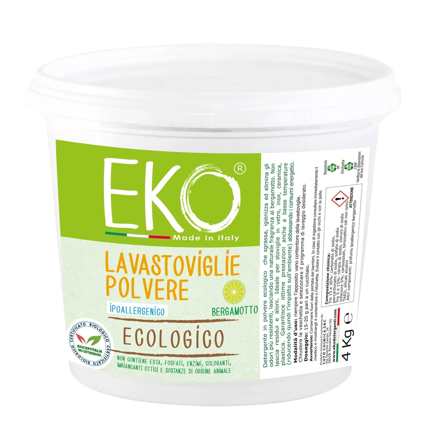 Tuto Chimica Eko detersivo lavastoviglie polvere 400g bergamotto