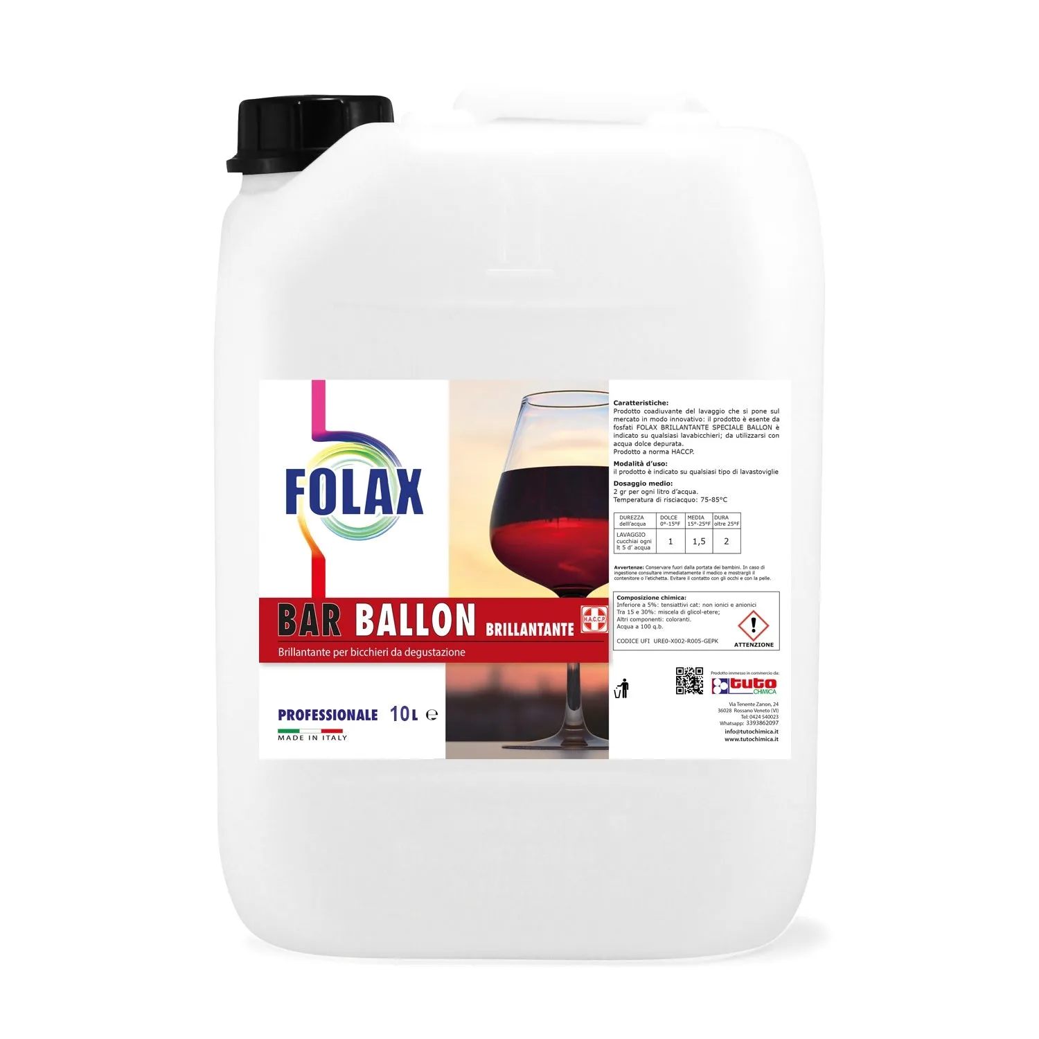 Tuto Chimica Folax Ballon brillantante lavastoviglie 5 L neutro