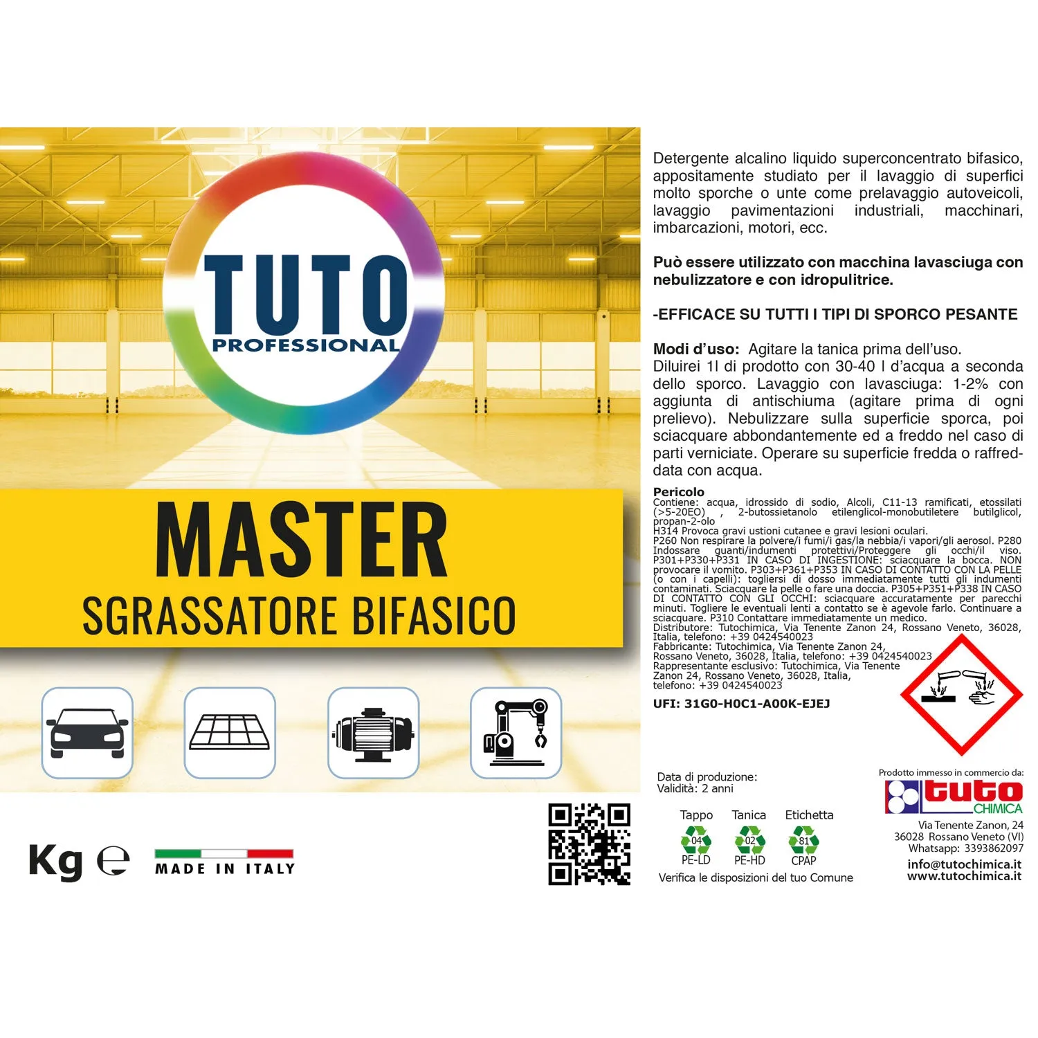 Tuto Chimica Tuto Master sgrassante bifasico 5 kg super concentrato