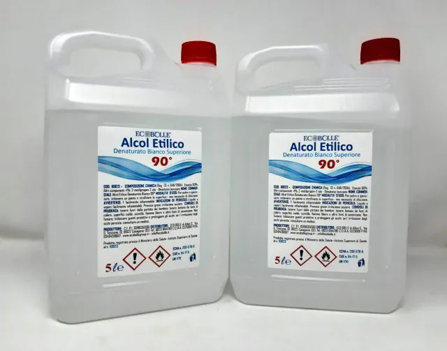 Ecobolle Spirito Puro 90° alcool etilico 2x5 L