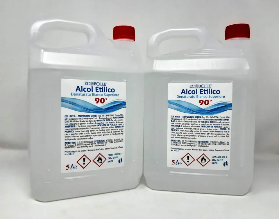 Ecobolle Spirito Puro 90° alcool etilico 2x5 L