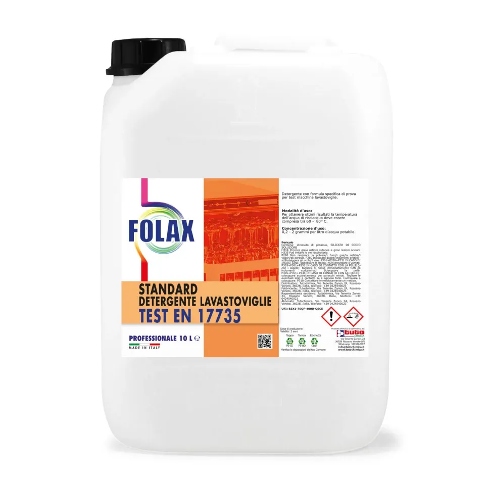 Tuto Chimica TEST EN17735 detergente lavastoviglie 10L pro