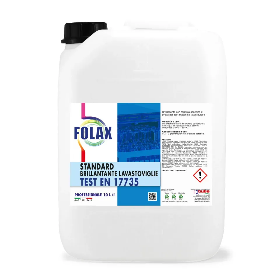Tuto Chimica Brillantante lavastoviglie TEST EN17735 10 L