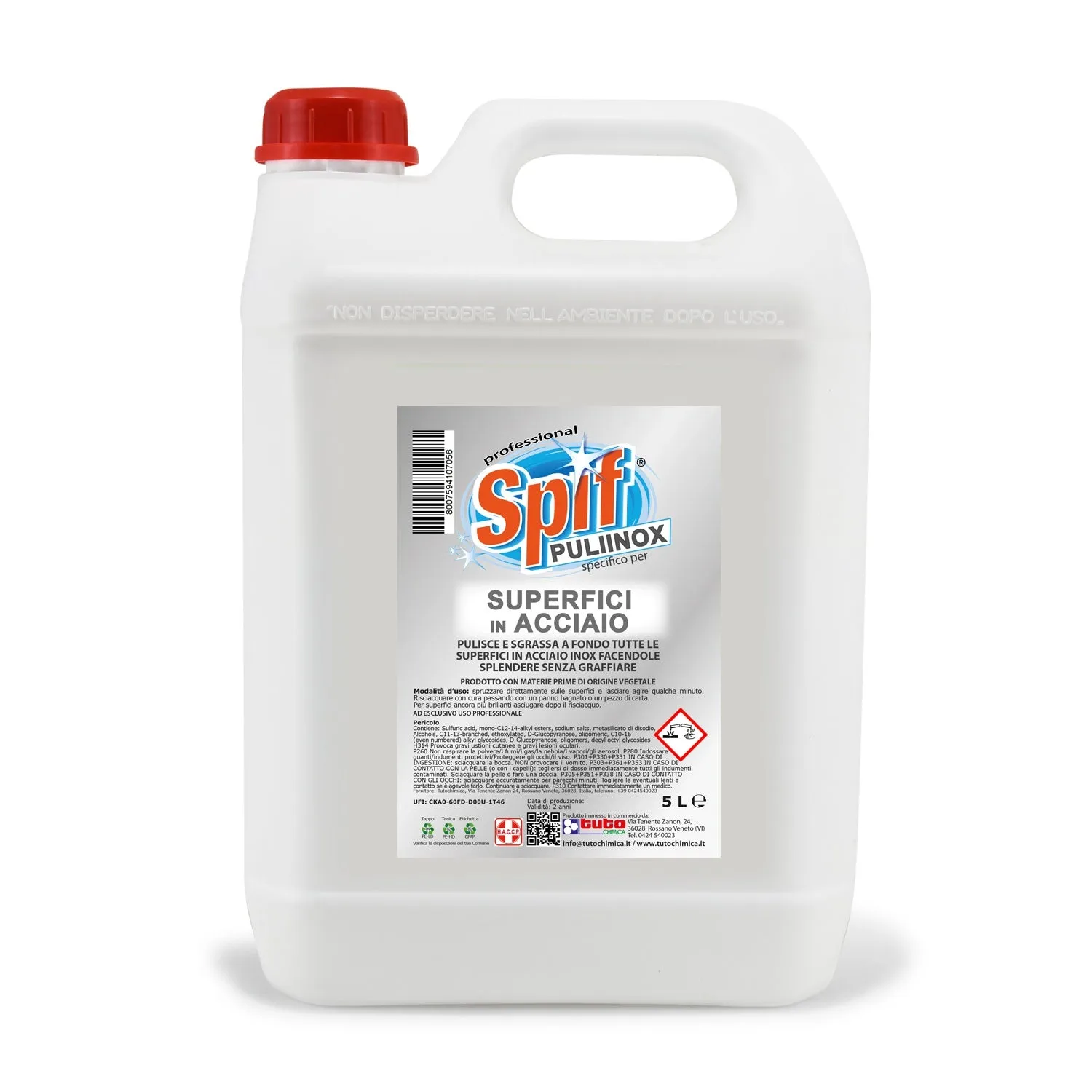 Spif Puliinox detergente acciaio 500 ml antialone