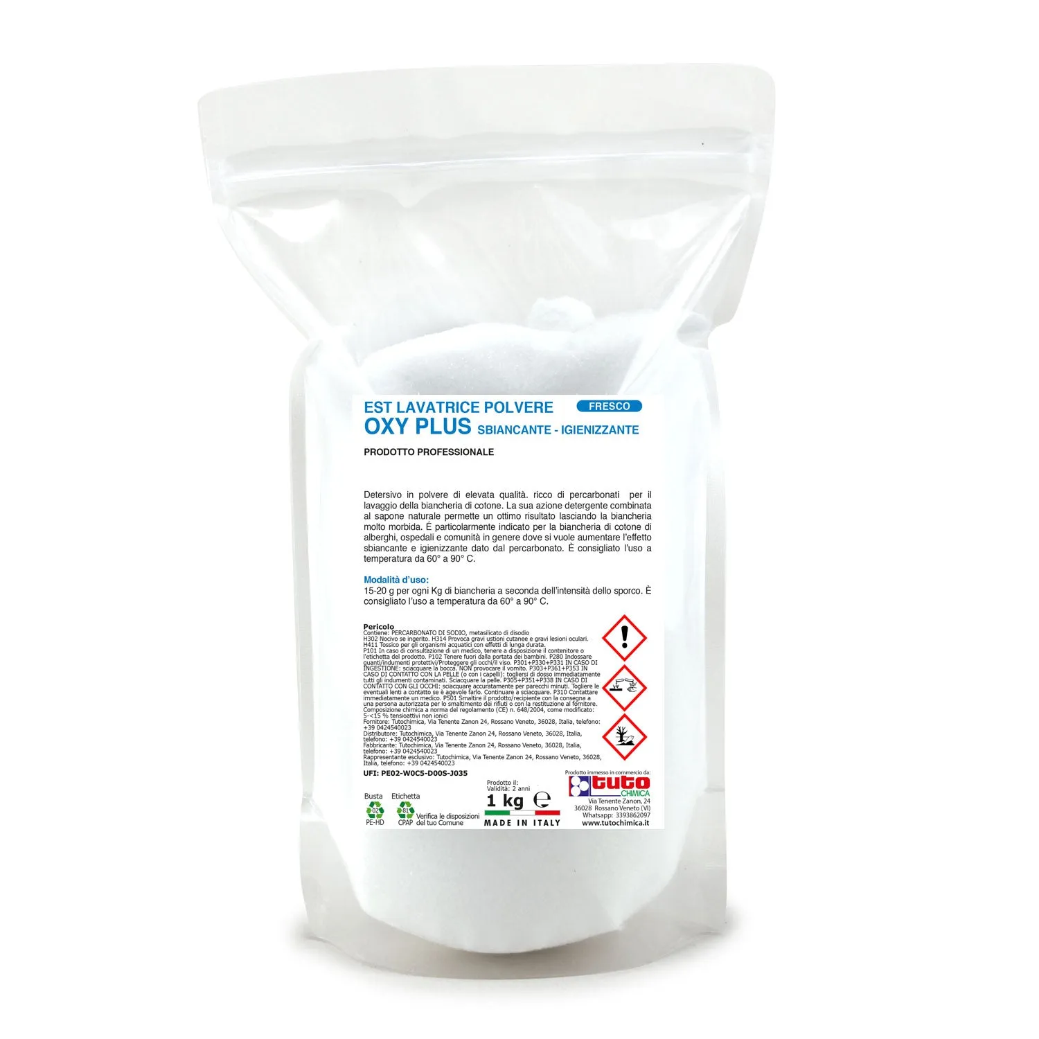 Tuto Chimica Est Oxy Plus Fresco detersivo polvere 1 kg attivo