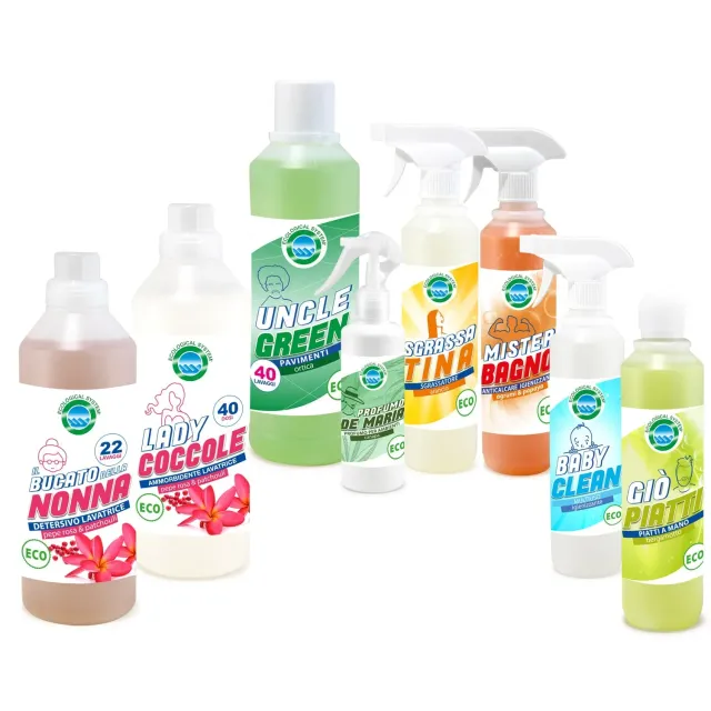 Tuto Chimica Eko Famiglia del Pulito kit detersivi casa 6 pezzi lavanda