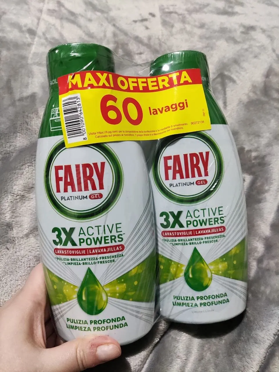 Fairy Platinum Gel lavastoviglie 60 lavaggi limone