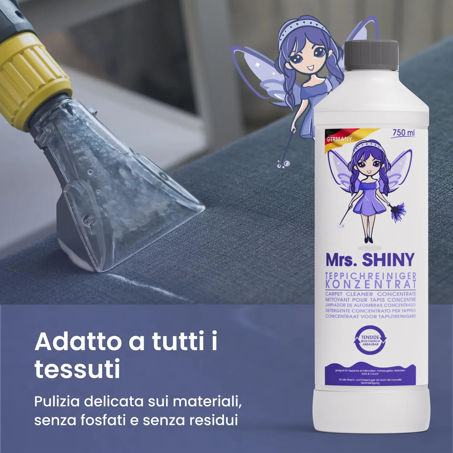 Shiny Detergente Tappeti Concentrato 750 ml Smacchiatore 1:30