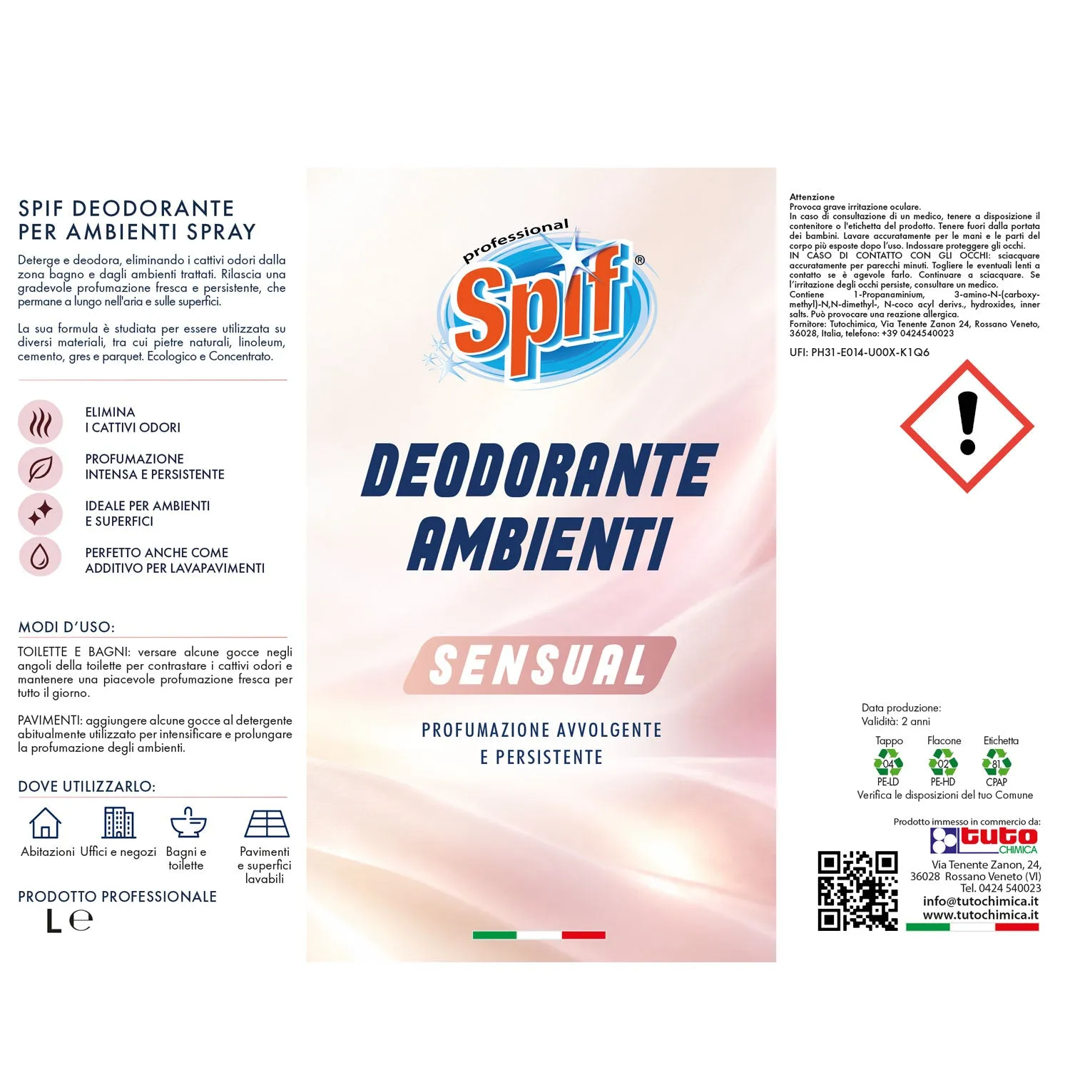 Tuto Chimica Spif deodorante ambienti Sensual 500 ml persistente