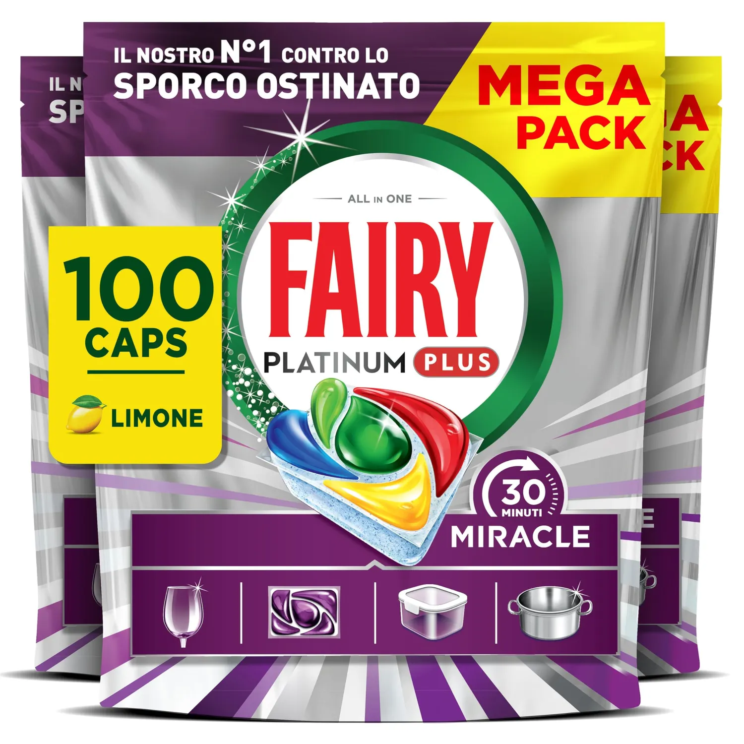 Fairy Platinum Plus pastiglie 152 capsule limone