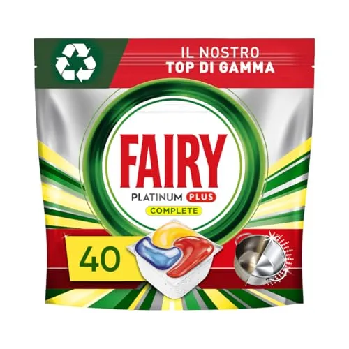 Fairy Platinum Plus Limone pastiglie lavastoviglie 40 pz anti opacità