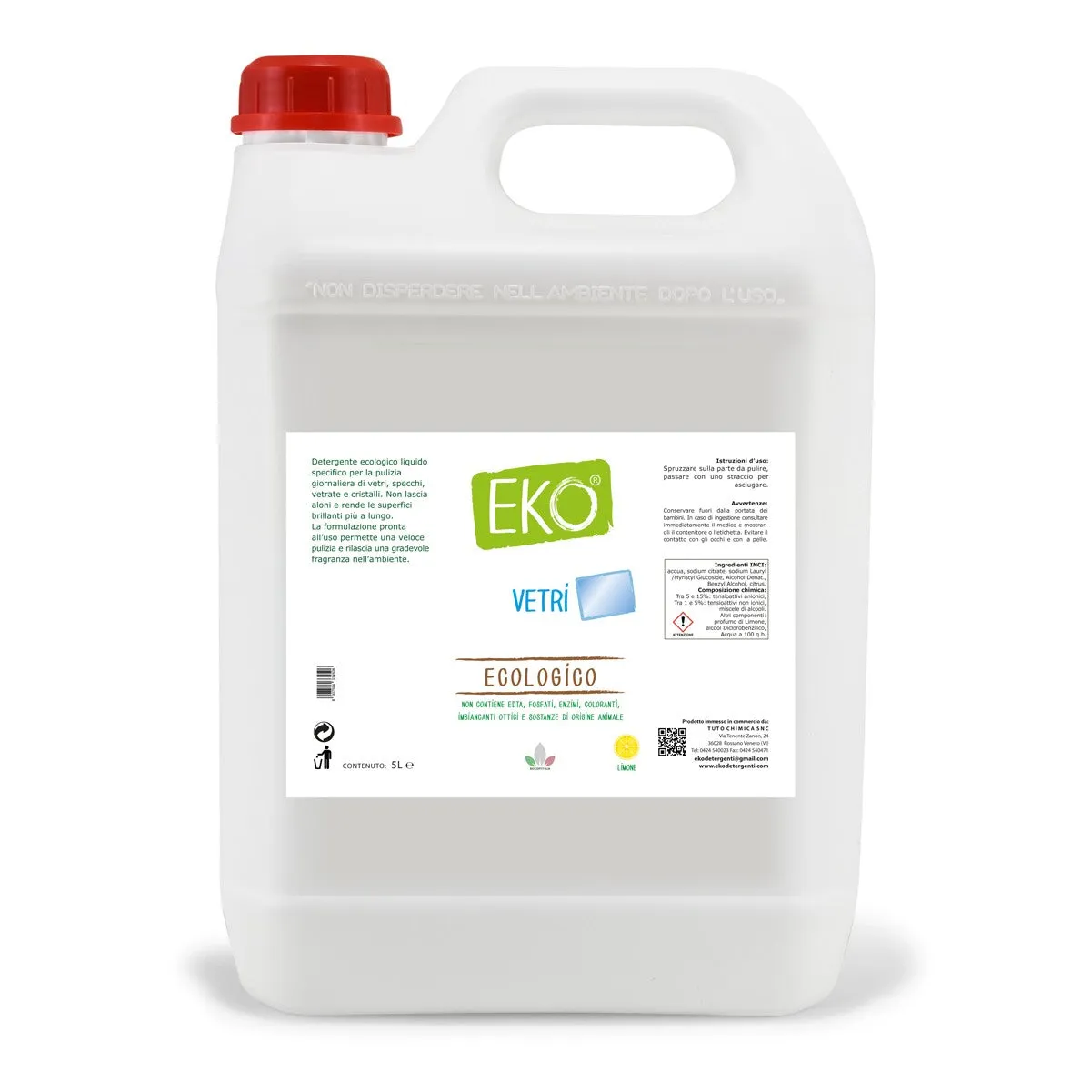 Tuto Chimica Eko detergente vetri 500 ml limone ecologico