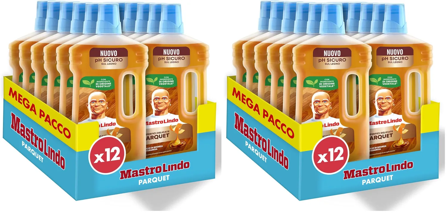Mastro Lindo Detersivo pavimenti legno 12x930ml arancia