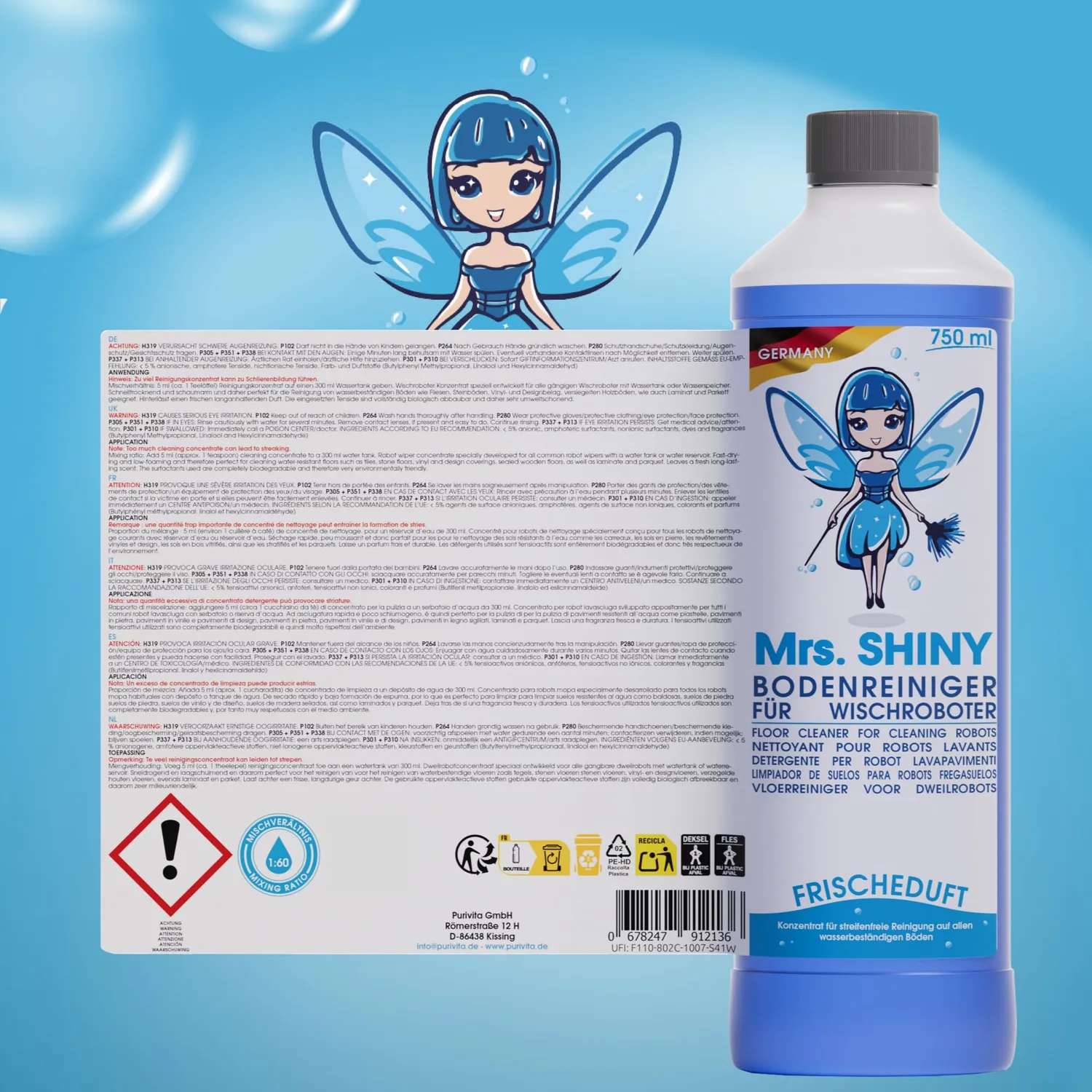 Shiny Robot Freschezza detergente lavapavimenti 750ml