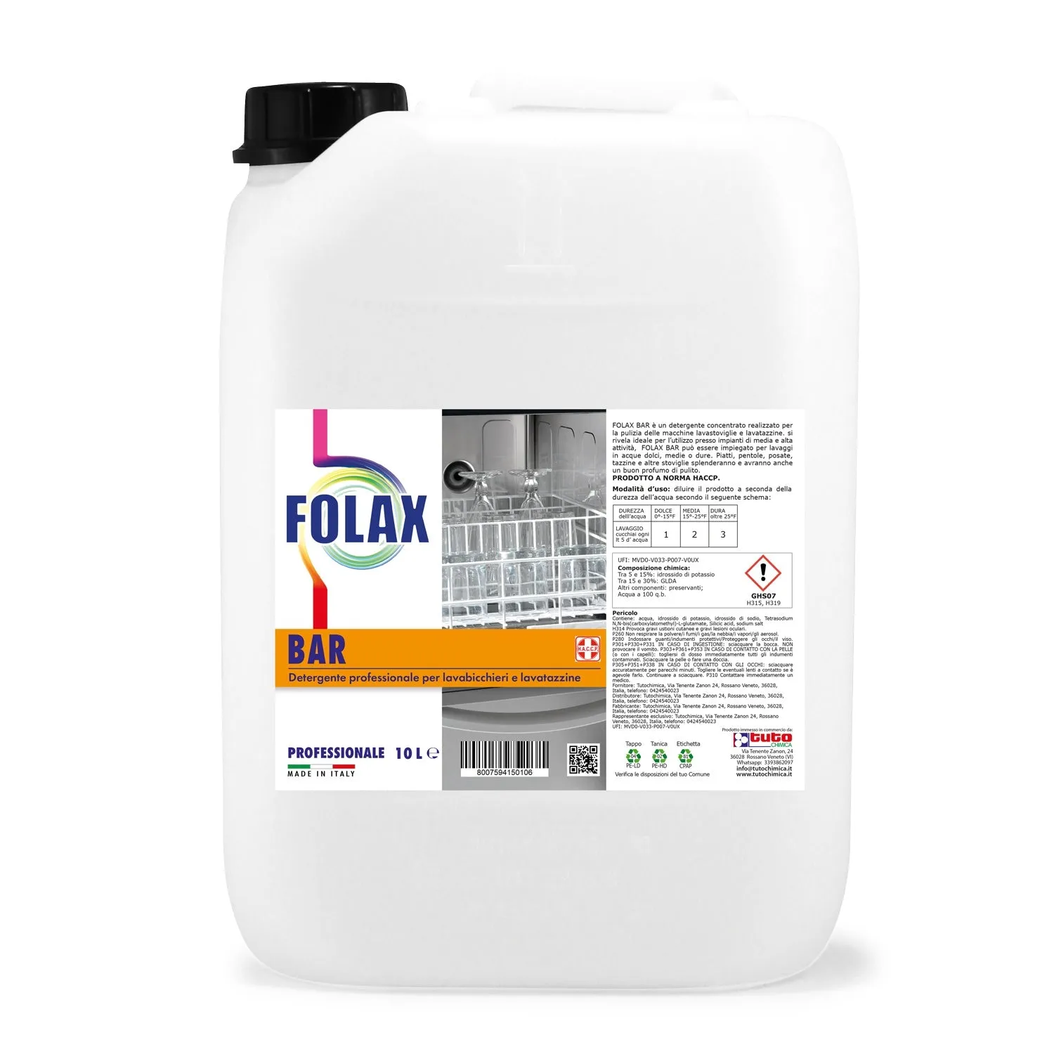 Tuto Chimica Folax Bar detergente lavastoviglie 5 L professionale