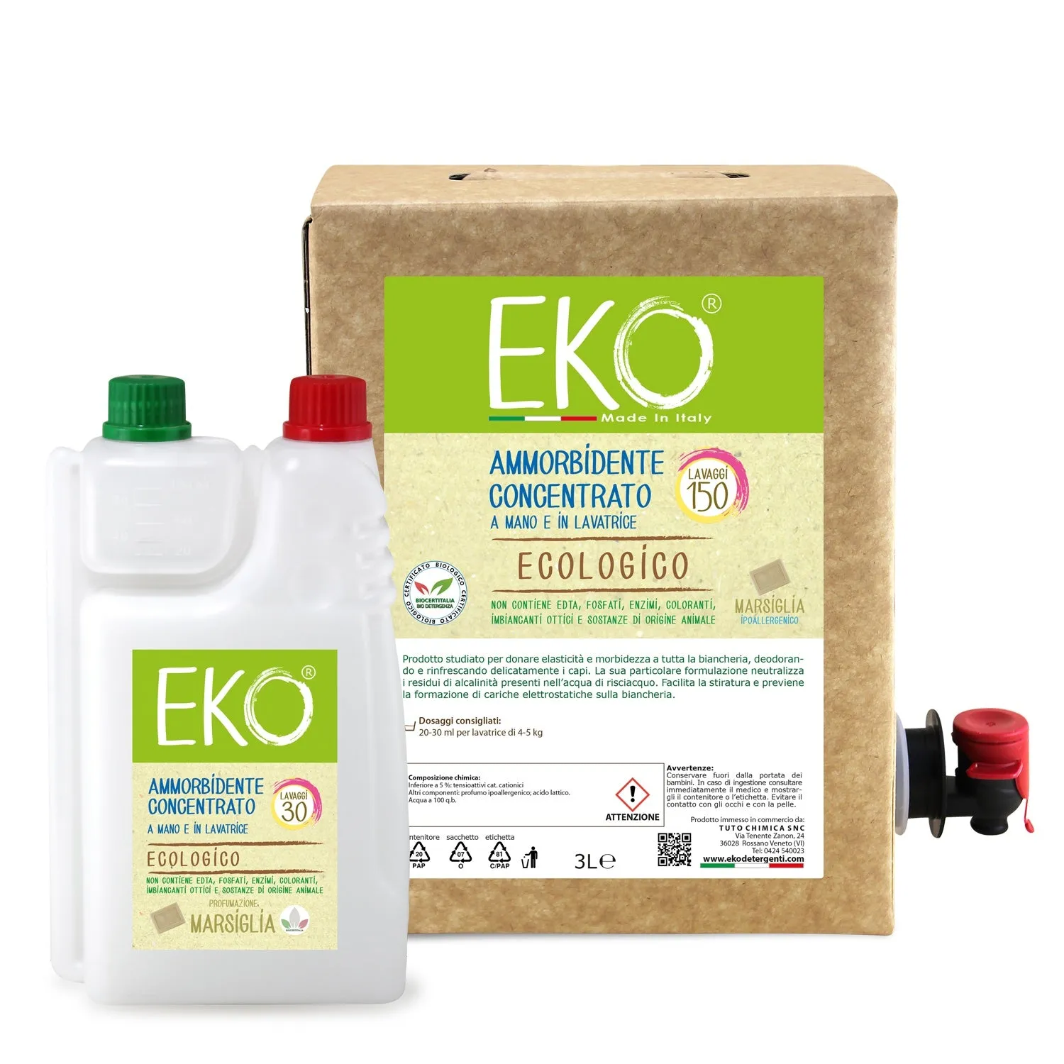 Tuto Chimica Eko Bag in Box Kit ammorbidente ecologico 3L