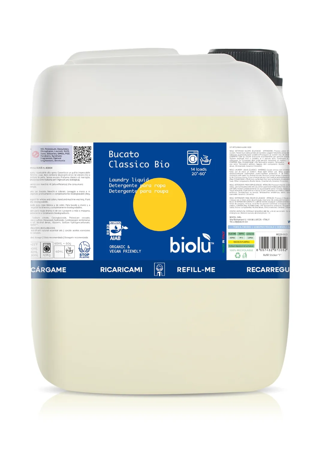 Biolù Bucato Classico detersivo marsiglia 1l naturale
