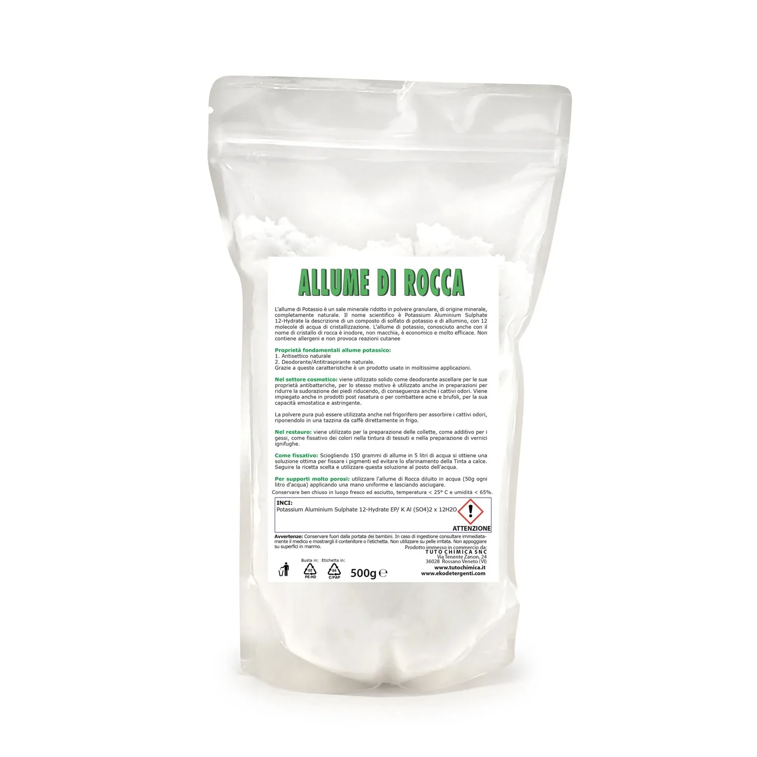Tuto Chimica Allume di Rocca in polvere busta 500 gr naturale