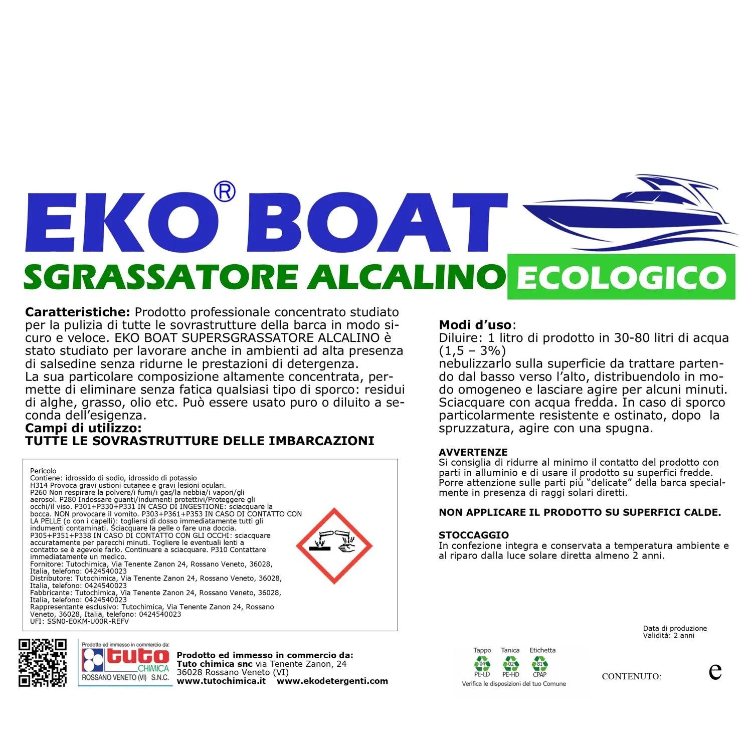 Tuto Chimica Eko Boat Sgrassatore Barche Alcalino 500g