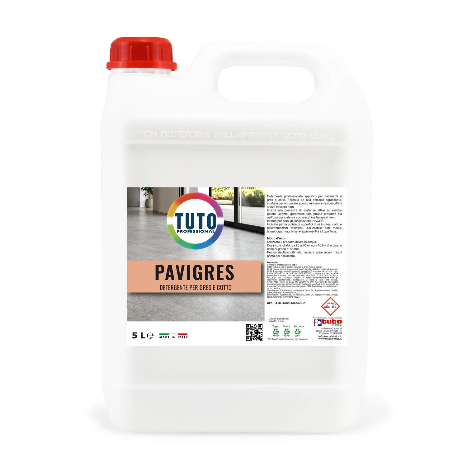 Tuto Chimica Pavigres detergente pavimenti gres cotto 1L senza aloni
