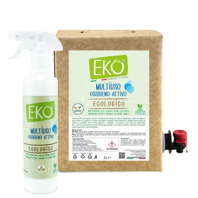 Tuto Chimica Eko Bag in Box Kit detergente multiuso 3L+500ml ossigeno