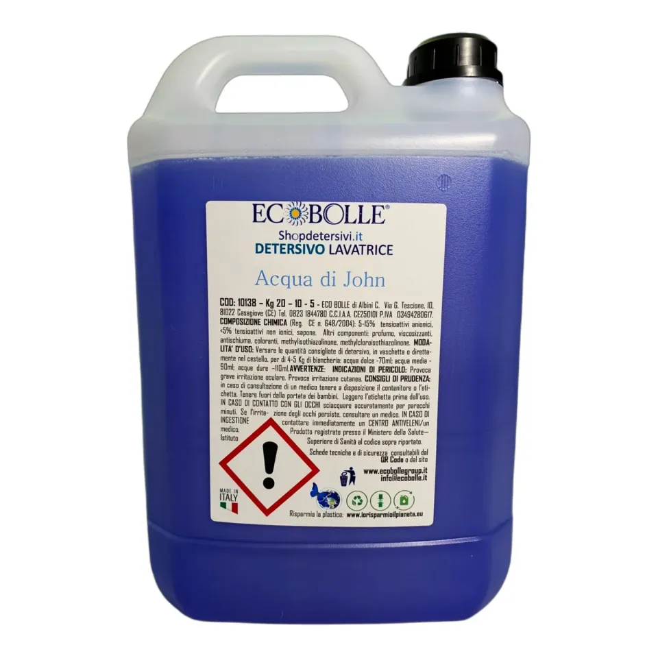 Ecobolle Acqua di John detersivo lavatrice 5kg concentrato profumato