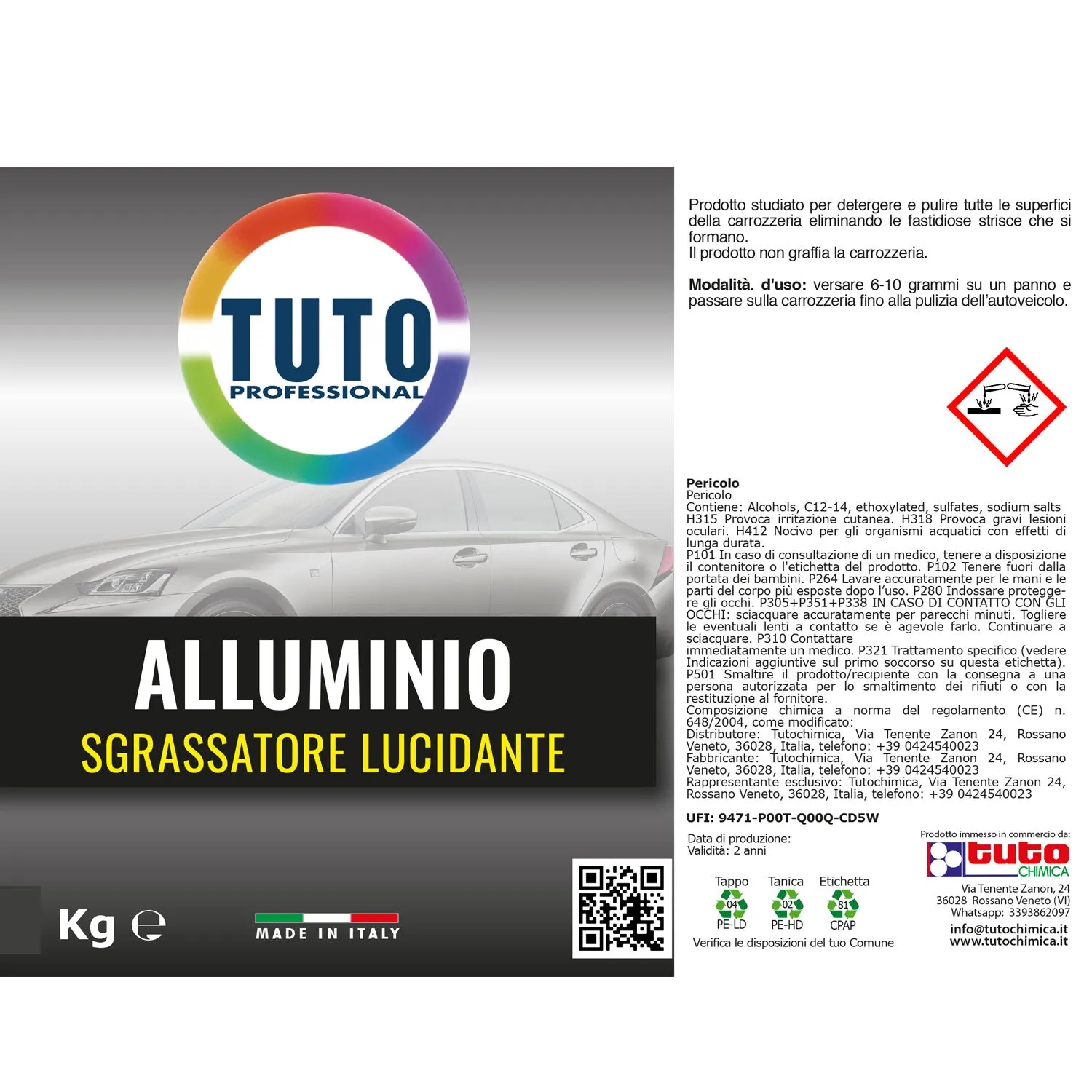 Tuto Alluminio sgrassatore lucidante 1 kg brillantezza