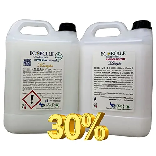 Ecobolle Marsiglia Kit Bucato 10kg Detersivo e Ammorbidente Profumato