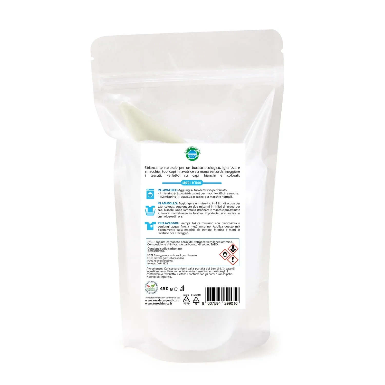 Tuto Chimica Bianco+Bio smacchiatore sbiancante 1 kg ossigeno