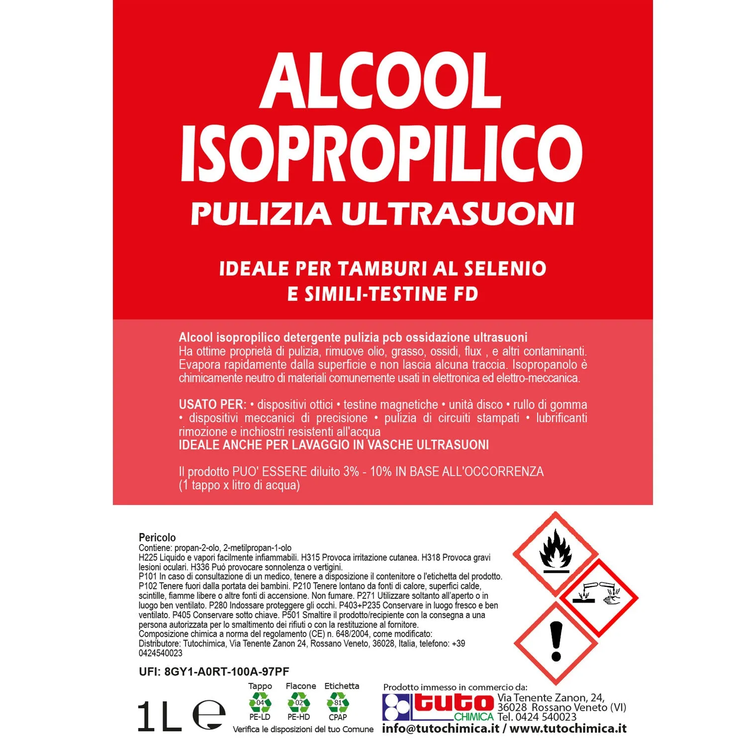 Tuto Chimica Alcool Isopropilico detergente PCB 1 L
