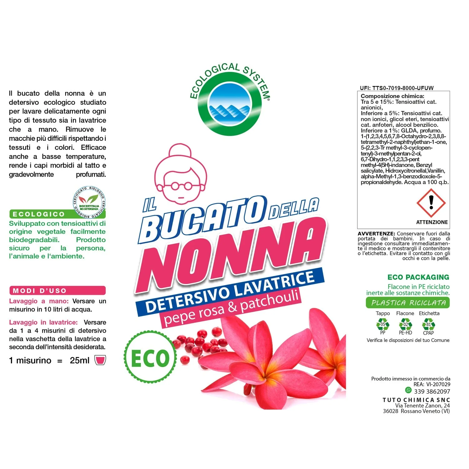 Tuto Chimica Bucato della Nonna kit 3x1,1 L lavatrice