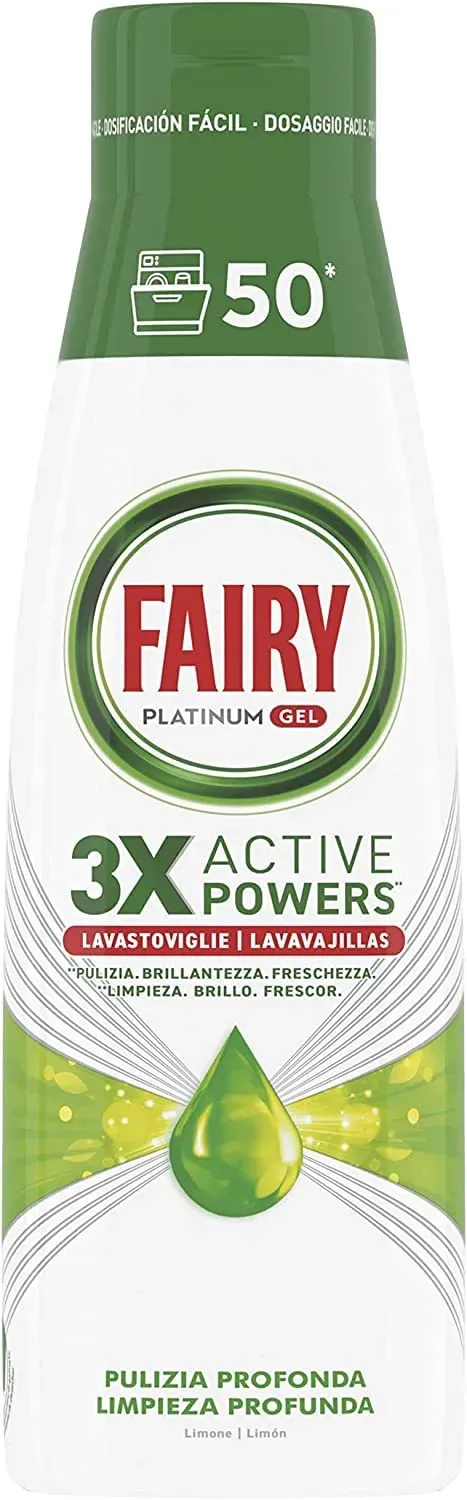 Fairy Platinum gel lavastoviglie 50 lavaggi limone