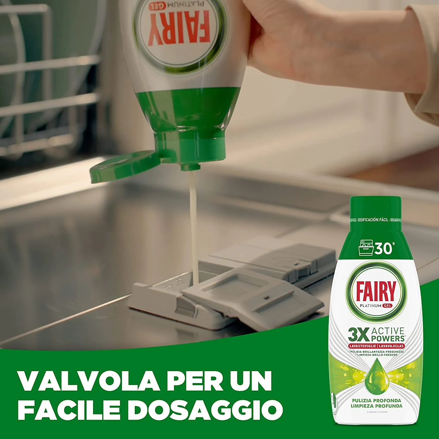 Fairy Platinum Gel Lavastoviglie 12pz Limone 360 Lavaggi