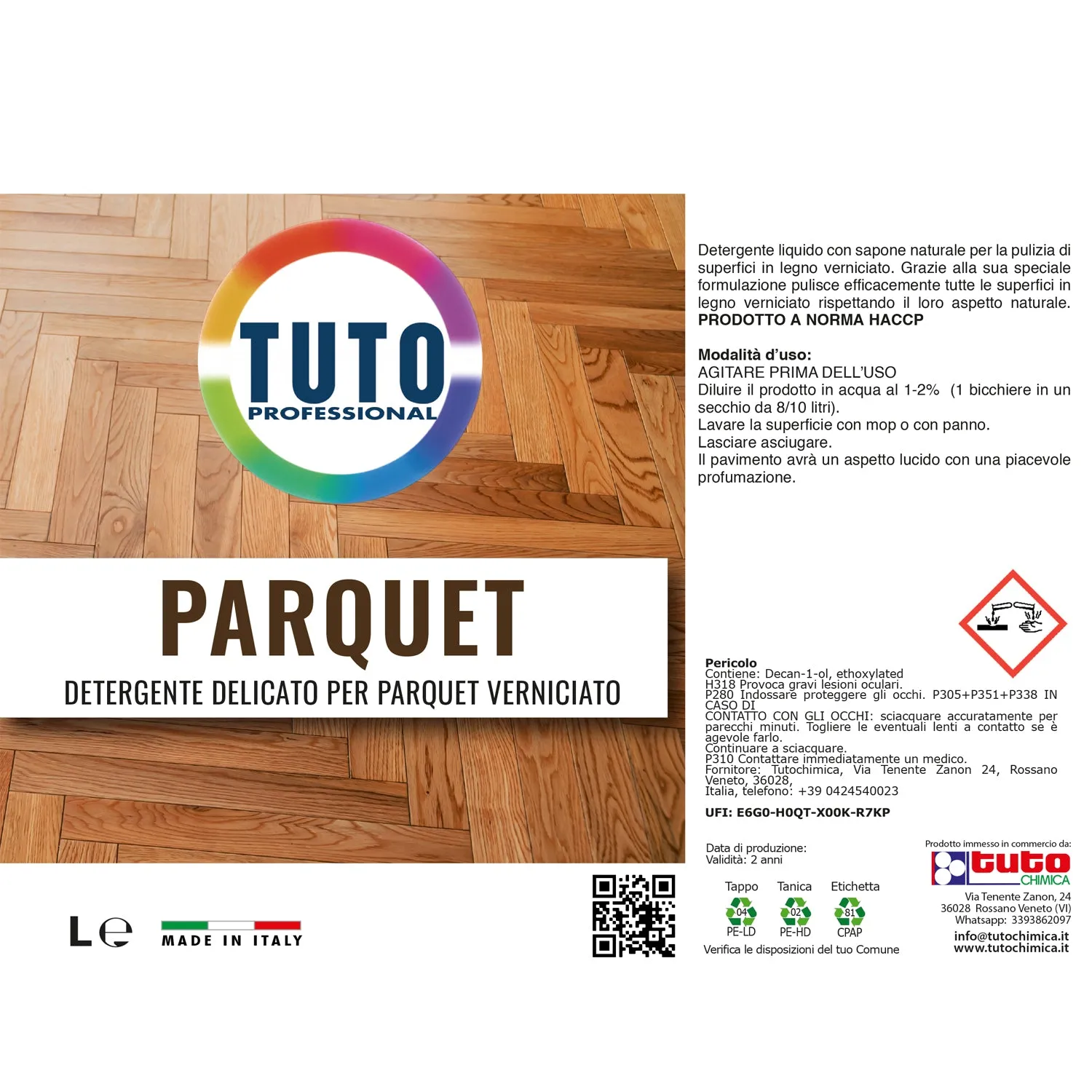 Tuto Chimica Parquet detergente parquet legno 1 L sapone naturale