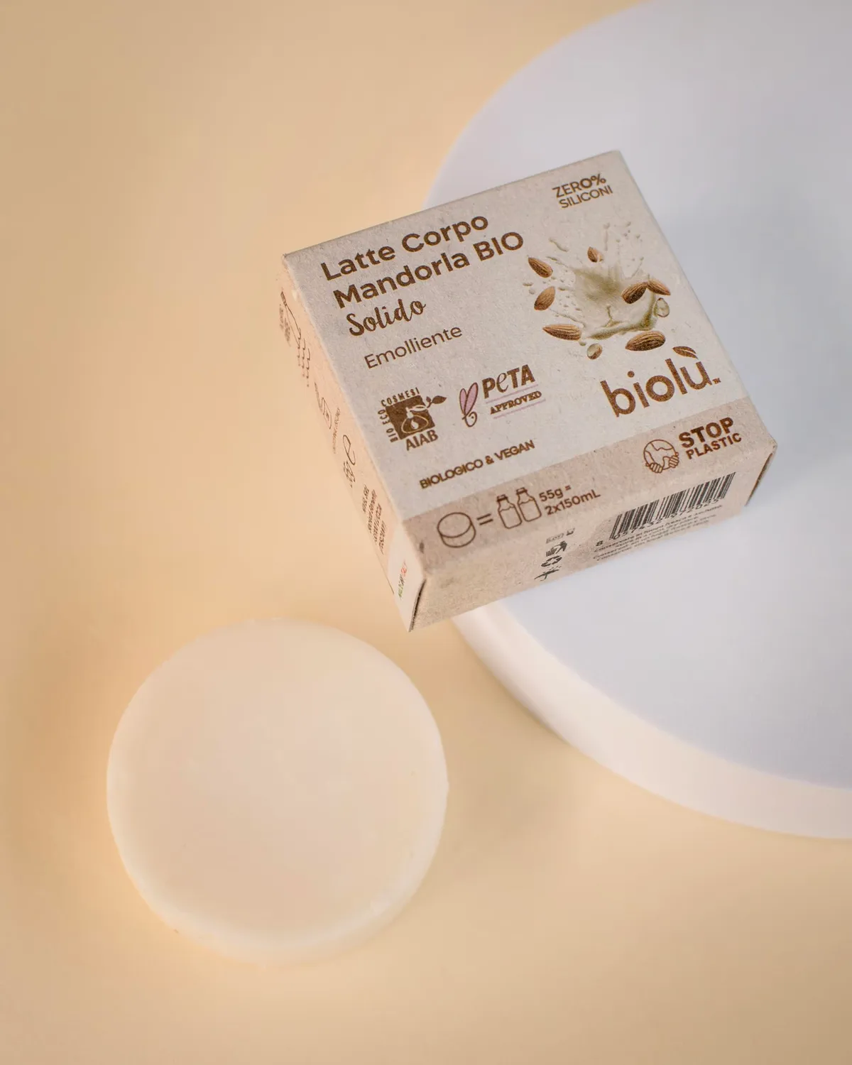 Biolù Latte Corpo Solido Mandorla Bio 55g idratante