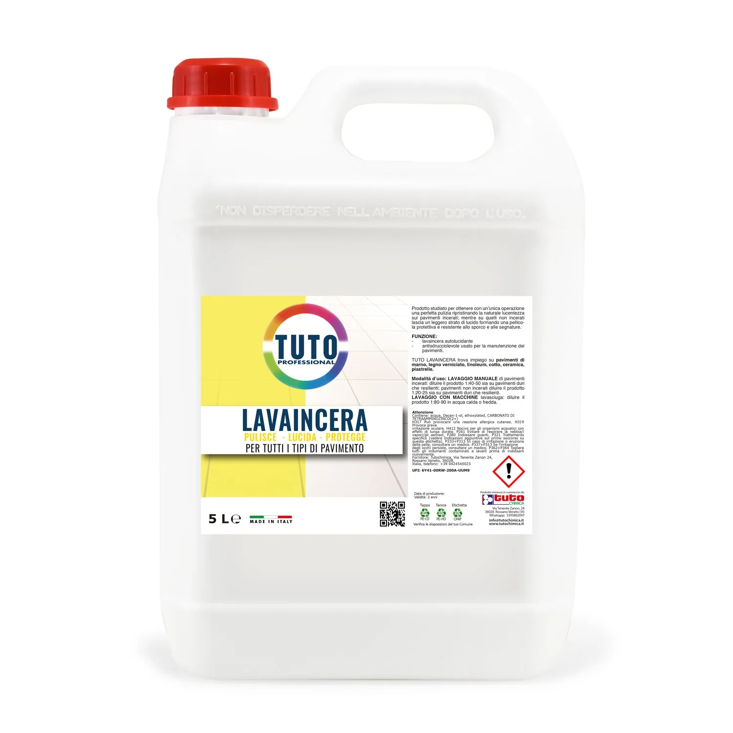 Tuto Chimica Lavaincera detergente pavimenti 1 L autolucidante