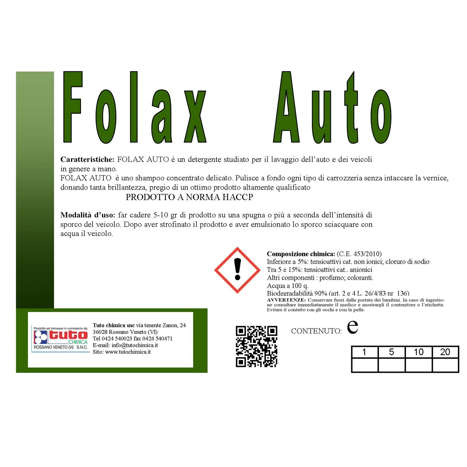 Tuto Chimica Folax Auto shampoo auto concentrato 1kg brillante