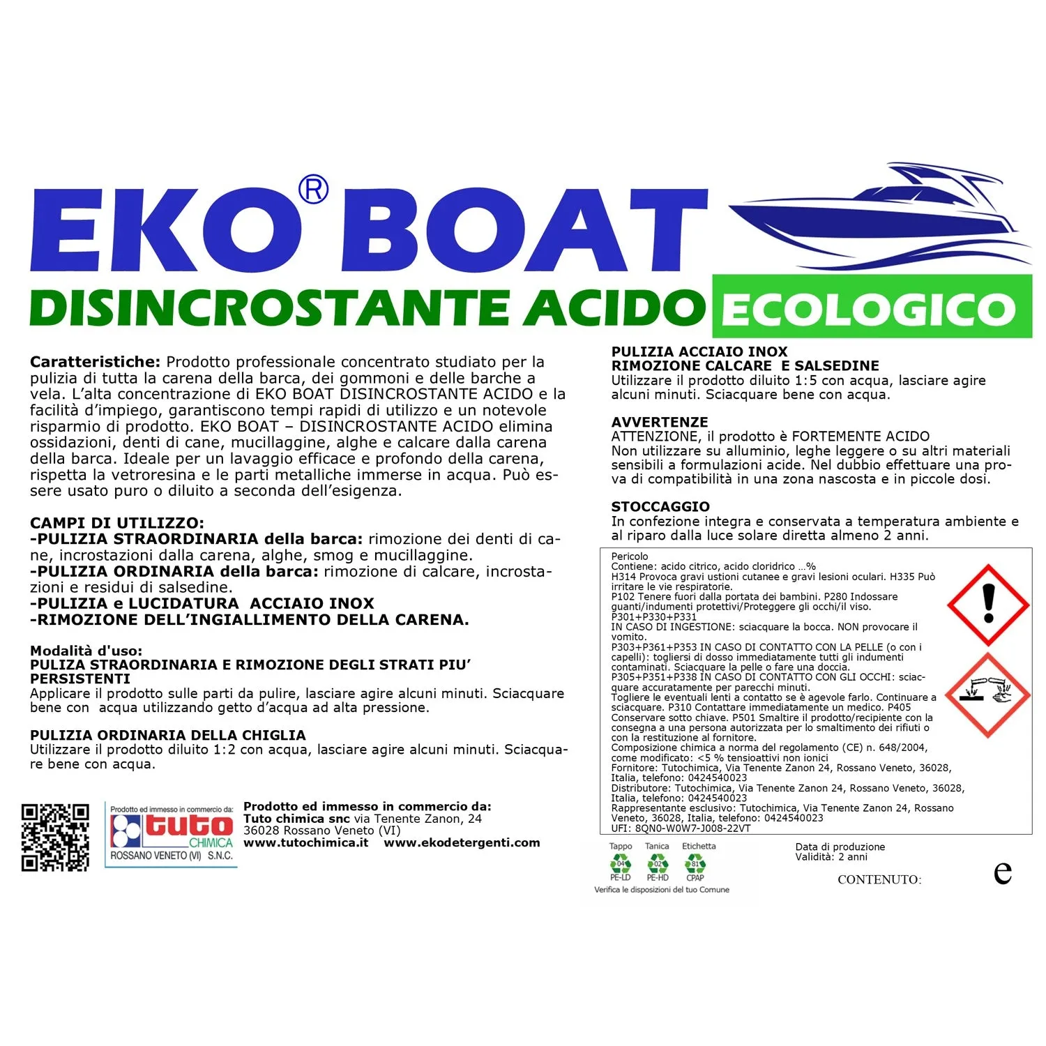 Tuto Chimica Eko Boat disincrostante acido barche 1,1 kg anticalcare