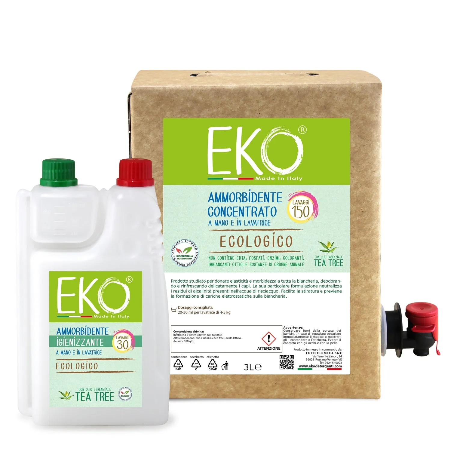 Tuto Chimica Eko Bag in Box Kit ammorbidente ecologico 3L